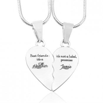 Personalised My Bestie Two Personalised Sterling Silver Necklaces