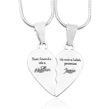 Personalised My Bestie Two Personalised Sterling Silver Necklaces