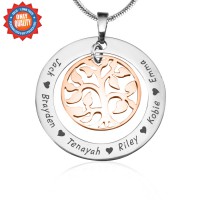 Personalised My Family Tree Necklace - Two Tone - Rose Gold Tree