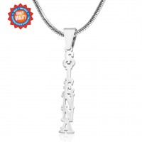 Personalised Name Necklace Vertical - Sterling Silver