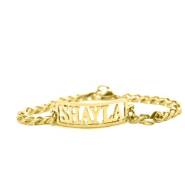 Personalised Name Bracelet/Anklet - 18ct Gold Plated