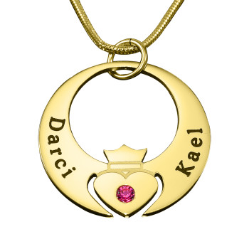 Personalised Queen of My Heart Necklace - 18ct Gold Plated