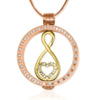 Personalised 18ct Rose Gold Plated Diamonte Necklace with Gold Infinity