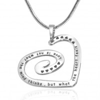 Personalised Swirls of My Heart Necklace - Sterling Silver