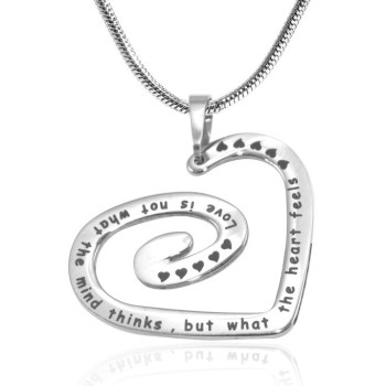 Personalised Swirls of My Heart Necklace - Sterling Silver