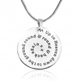Personalised Swirls of Time Disc Necklace - Sterling Silver
