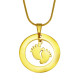 Personalised Cant Be Replaced Necklace - Single Feet 18mm - 18ct Gold Plated