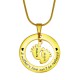 Personalised Cant Be Replaced Necklace - Single Feet 18mm - 18ct Gold Plated