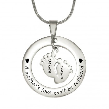 Personalised Cant Be Replaced Necklace - Single Feet 18mm - Sterling Silver