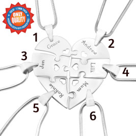Personalised Hexa Heart Puzzle Necklace