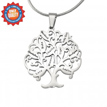 Personalised Tree of My Life Necklace 10 - Sterling Silver