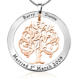 Personalised Tree of My Life Washer 10 - Two Tone - Rose Gold Tree