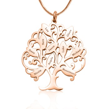 Personalised Tree of My Life Necklace 10 - 18ct Rose Gold Plated