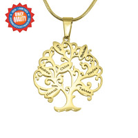 Personalised Tree of My Life Necklace 7 - 18ct Gold Plated