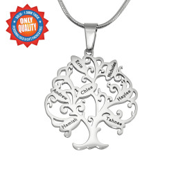 Personalised Tree of My Life Necklace 7 - Sterling Silver