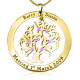 Personalised Tree of My Life Washer 7 - 18ct Gold Plated