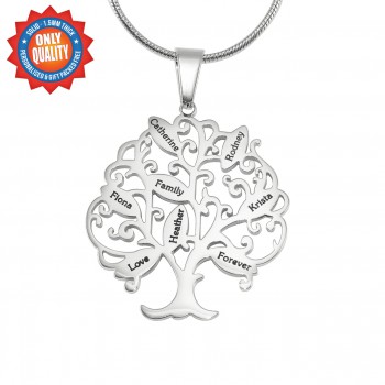 Personalised Tree of My Life Necklace 8 - Sterling Silver