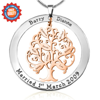 Personalised Tree of My Life Washer 8 - Two Tone - Rose Gold Tree