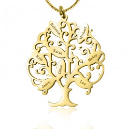 Personalised Tree of My Life Necklace 8 - 18ct Gold Plated