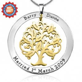 Personalised Tree of My Life Washer 9 - Two Tone - Gold Tree