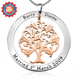 Personalised Tree of My Life Washer 9 - Two Tone - Rose Gold Tree