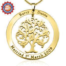 Personalised Tree of My Life Washer 9 - 18ct Gold Plated