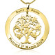 Personalised Tree of My Life Washer 9 - 18ct Gold Plated