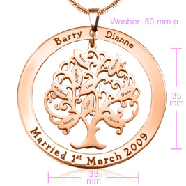 Personalised Tree of My Life Washer 9 - 18ct Rose Gold Plated