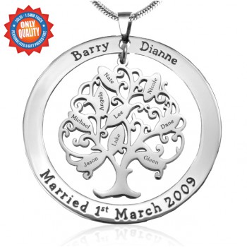 Personalised Tree of My Life Washer 9 - Sterling Silver