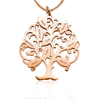 Personalised Tree of My Life Necklace 9 - 18ct Rose Gold Plated