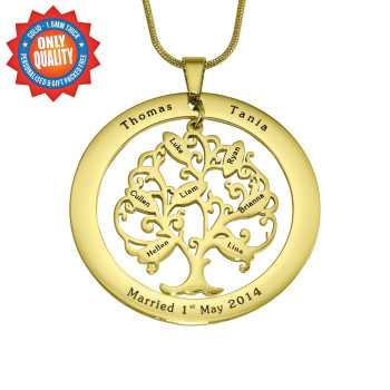 Personalised Tree of My Life Washer 8 - 18ct Gold Plated