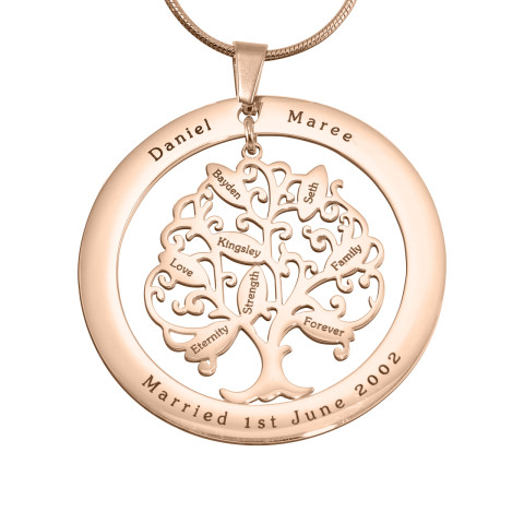 Personalised Tree of My Life Washer 8 - 18ct Rose Gold Plated