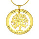 Personalised Tree of My Life Washer Necklace 10 - 18ct Gold Plated