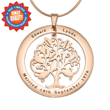 Personalised Tree of My Life Washer 10 - 18ct Rose Gold Plated