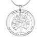 Personalised Tree of My Life Washer Necklace 10 - Sterling Silver