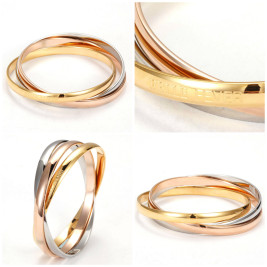 Three Tone Bangle Set Personalised in Sterling Silver and Gold Plating