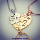 Personalised Triple Heart Puzzle - Three Personalised Necklaces 