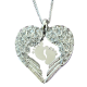 Personalised Angels Heart Necklace with Feet Insert