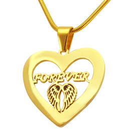 Personalised Angel in My Heart Necklace - 18ct Gold Plated