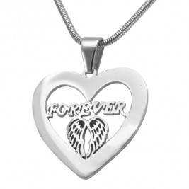 Personalised Angel in My Heart Necklace - Sterling Silver