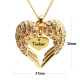 Personalised Angels Heart Necklace with Heart Insert - 18ct Gold Plated