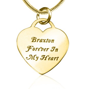 Personalised Forever in My Heart Necklace - 18ct Gold Plated