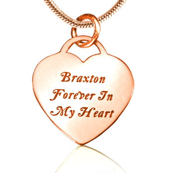 Personalised Forever in My Heart Necklace - 18ct Rose Gold Plated