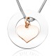 Personalised Circle My Heart Necklace - Two Tone HEART in Rose Gold