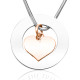 Personalised Circle My Heart Necklace - Two Tone HEART in Rose Gold