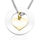 Personalised Circle My Heart Necklace - Two Tone HEART in Gold