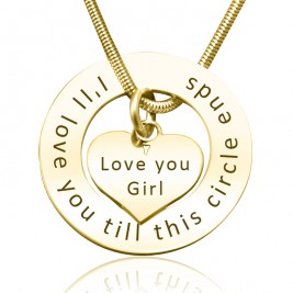 Personalised Circle My Heart Necklace - 18ct Gold Plated