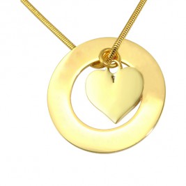 Personalised Circle My Heart Necklace - 18ct Gold Plated