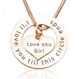 Personalised Circle My Heart Necklace - 18ct Rose Gold Plated