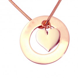 Personalised Circle My Heart Necklace - 18ct Rose Gold Plated